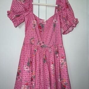 LoveShackFancy Pink Floral Dress
